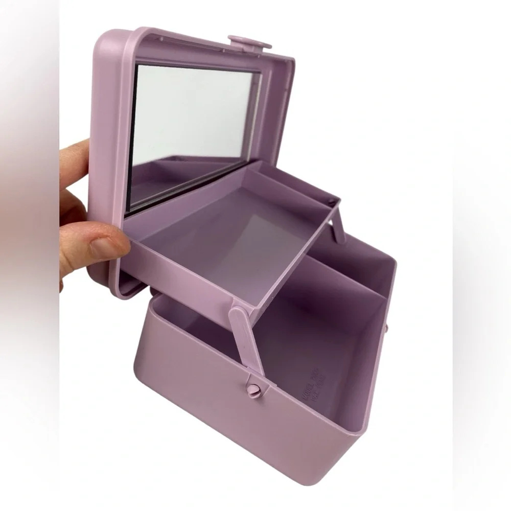 Vintage 80s Caboodles Makeup Cosmetics Case with Mirror Model 2605 Lavender
